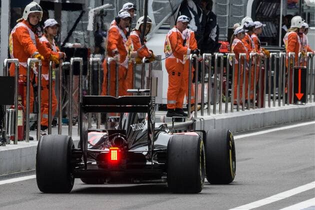 SOCHI, RUSSIA. APRIL 30, 2016. McLaren driver Fernando Alonso of Spain steers his car in the third practice session of the 2016 Formula One Russian Grand Prix at the Sochi Autodrom Circuit. Sergei Savostyanov TASS  TS021562