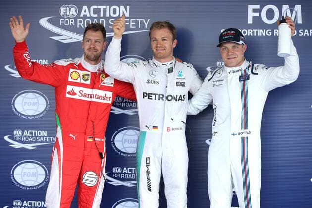 Motorsports: FIA Formula One World Championship WM Weltmeisterschaft 2016, Grand Prix of Russia, 5 Sebastian Vettel (GER, Scuderia Ferrari), 6 Nico Rosberg (GER, Mercedes AMG Petronas Formula One Team), 77 Valtteri Bottas (FIN, Williams Martini Racing), xHOCHxZWEIx