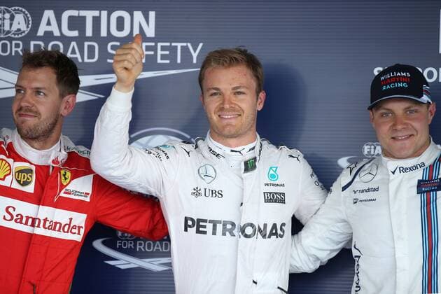 Motorsports: FIA Formula One World Championship WM Weltmeisterschaft 2016, Grand Prix of Russia, 5 Sebastian Vettel (GER, Scuderia Ferrari), 6 Nico Rosberg (GER, Mercedes AMG Petronas Formula One Team), 77 Valtteri Bottas (FIN, Williams Martini Racing), xHOCHxZWEIx