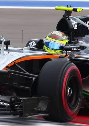 SOCHI, RUSSIA. APRIL 30, 2016. Force India driver Sergio Perez of Mexico steers his car in the third practice session of the 2016 Formula One Russian Grand Prix at the Sochi Autodrom Circuit. Sergei Bobylev TASS  TS02157B