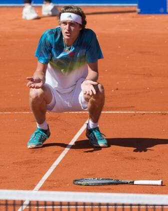 Alexander Zverev (GER) aergert sich ueber einen Ballabdruck,Emotion,Aerger,Frust, Tennis - BMW Open2016 - ATP Tennis Herren - MTTC Iphitos - Munich - - Germany - 30 April 2016.