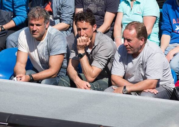 R-L. Dominic Thiem Trainer Guenter Bresnik,Vater Wolfgang und Werner Latzelsberger.Team Thiem, Tennis - BMW Open2016 - ATP Tennis Herren - MTTC Iphitos - Munich - - Germany - 30 April 2016.