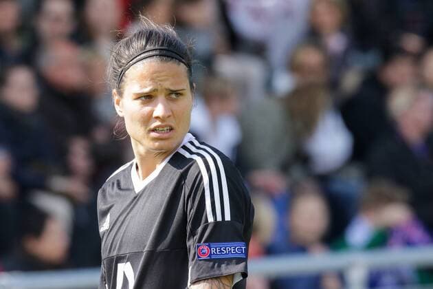Dzsenifer Marozsan (Frankfurt, 10), enttäuscht schauend, Enttäuschung, Frustration, disappointed, pessimistisch, Porträt, Portrait, Fussball, UEFA Women s Champions League, 1. FFC Frankfurt - VfL Wolfsburg, xozx