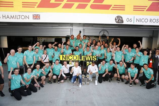 Motorsports: FIA Formula One World Championship WM Weltmeisterschaft 2016, Grand Prix of Russia, 6 Nico Rosberg (GER, Mercedes AMG Petronas Formula One Team), 44 Lewis Hamilton (GBR, Mercedes AMG Petronas Formula One Team), xHOCHxZWEIx