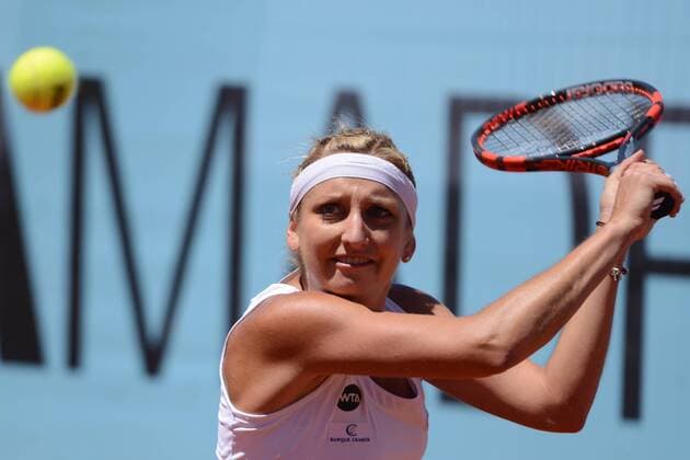 May 3, 2016 - Madrid, Spain - TIMEA BACSINSZKY of Switzerland in action during her match vs. E. Makarova at the Mutua Madrid Open. Tennis 2016 - Mutua Madrid Open - Day 4 - ZUMAl132