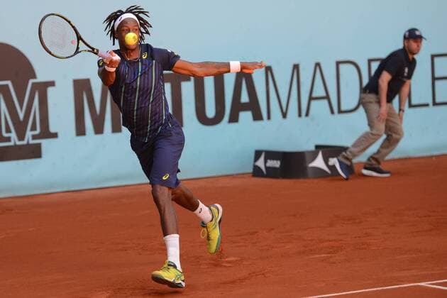 May 3, 2016 - Madrid, Spain - GAEL MONFILS of France in action during his match vs. K. Anderson at the Mutua Madrid Open. Tennis 2016 - Mutua Madrid Open - Day 4 - ZUMAl132