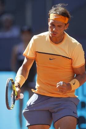 Rafael Nadal, Spain, during Madrid Open Tennis 2016 match.May, 3, 2016.  (20160503241)
