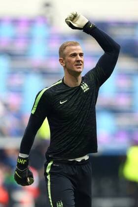 Joe Hart of Manchester City warms up during the UEFA Champions League Semi Final 2nd leg match at the Santiago Bernabeu stadium. Photo credit should read: Philip Oldham Sportimage EDITORIAL USE ONLY. No use with unauthorised audio, video, data, fixture lists, club league logos or live services. Online in-match use limited to 120 images, no video emulation. No use in betting, games or single club league player publications.