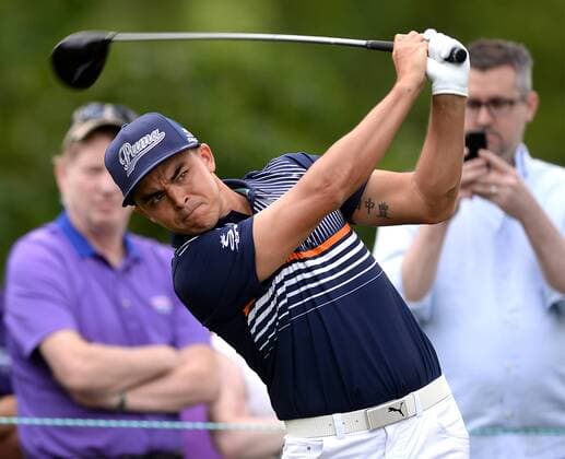 May 4, 2016 - Charlotte, NC, USA - Rickie Fowler follows through on his drive from the 15th tee box during a Pro-Am at Quail Hollow Club in Charlotte, N.C., on Wednesday, May 4, 2016. Wells Fargo Pro-Am - ZUMAm67_