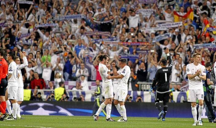 Second leg of the Champions League semifinals played between Real Madrid vs Manchester City. In this picture, Real Madrid players celebrate the qualification. xÃngelxRiverox 