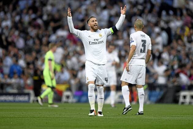 Second leg of the Champions League semifinals played between Real Madrid vs Manchester City. In this picture, Sergio Ramos. xJUANxAGUADOx 