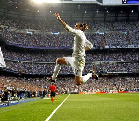 Fußball, CL, Real Madrid - Manchester City Second leg of the Champions League semifinals played between Real Madrid vs Manchester City. In this picture, Bale celebrates his goal. xCHEMAxREYx 