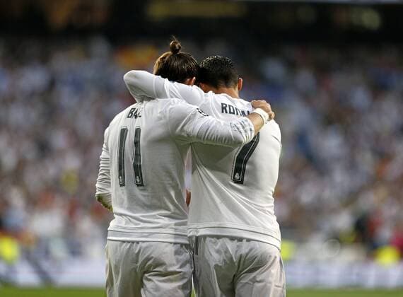 Fußball, CL, Real Madrid - Manchester City Second leg of the Champions League semifinals played between Real Madrid vs Manchester City. In this picture, Bale celebrates his goal. xCHEMAxREYx 