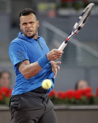 Jo-Wilfried Tsonga, France, during Madrid Open Tennis 2016 match.May, 4, 2016.  (20160504395)