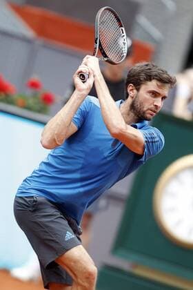 Gilles Simon, France, during Madrid Open Tennis 2016 match.May, 5, 2016.  (2016050544)