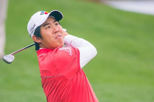 Golfer Byeong-Hun An on the 17th hole during the PGA Golf Herren Wells Fargo Championship on Thursday, May 5, 2016 at Quail Hallow Country Club in Charlotte, NC. David Grooms CSM PGA 2016: Wells Fargo Championship MAR 5 - ZUMAc04_