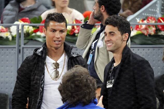 Tennis. Madrid Open 2016. Match between Rafael Nadal (ESP) and Joao Sousa (POR), May 6, 2016. Arbeloa, Cristiano Ronaldo.  xJ.xLuisxCuestax xx