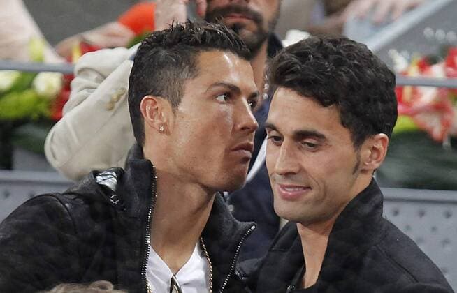Tennis. Madrid Open 2016. Match between Rafael Nadal (ESP) and Joao Sousa (POR), May 6, 2016. Cristiano Ronaldo, Arbeloa.  xJ.xLuisxCuestax xx