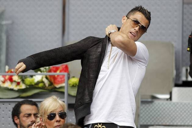 Real Madrid s player Cristiano Ronaldo during Madrid Open Tennis 2016 match.May, 6, 2016.  (20160506209)