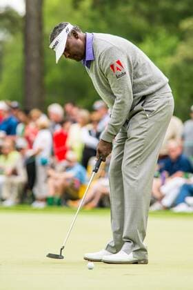 Golfer Vijay Singh putts on the ninth green during the Wells Fargo Championship on Friday, May 6, 2016 at Quail Hallow Country Club in Charlotte, NC. David Grooms CSM PGA Golf Herren 2016: Wells Fargo Championship MAR 6 - ZUMAc04_