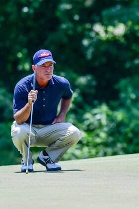 May 06, 2016: Corey Pavin lines up a putt on 2 during round 1 of the 2016 Champions Tour Insperity Invitational, The Woodlands Country Club, The Woodlands, Texas. (Photo by Ken Murray Icon Sportswire) GOLF: MAY 06 Champions Tour - Insperity Invitational - First Round Icon201605062016065 EDITORIAL USE ONLY