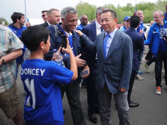 Football - 2015 2016 Premier League - Leicester City vs. Everton Leicester Chairman, Vichai Srivaddhanaprabha arrives at the stadium at the King Power Stadium. COLORSPORT ANDREW COWIE 