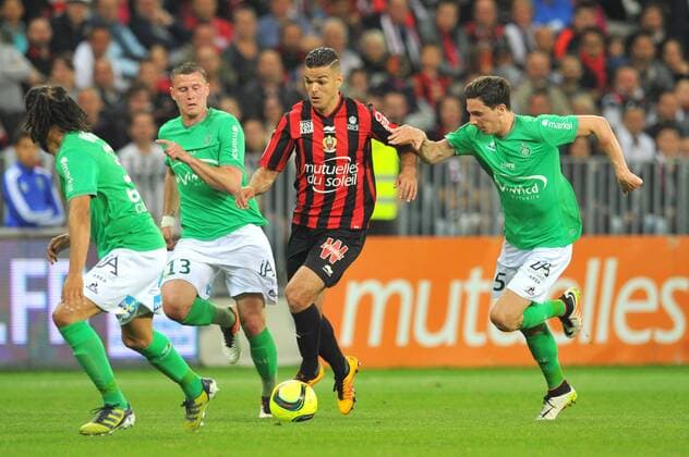 HATEM BEN ARFA (nice) - Franck TABANOU (asse) - VINCENT PAJOT (asse) FOOTBALL : OGC Nice vs AS Saint Etienne - Ligue 1 - 07 05 2016 FEP Panoramic 