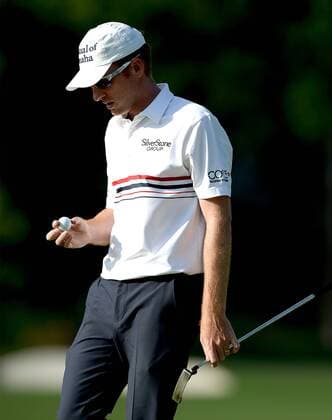 May 7, 2016 - Charlotte, NC, USA - Roberto Castro stares at his ball as he walks off the 16th green in the third round of the Wells Fargo Championship at Quail Hollow Club in Charlotte, N.C., on Saturday, May 7, 2016. Wells Fargo Championship, third round - ZUMAm67_