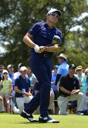 May 7, 2016 - Charlotte, NC, USA - Scott Langley watches his drive from the 4th tee in the third round of the Wells Fargo Championship at Quail Hollow Club in Charlotte, N.C., on Saturday, May 7, 2016. Wells Fargo Championship, third round - ZUMAm67_