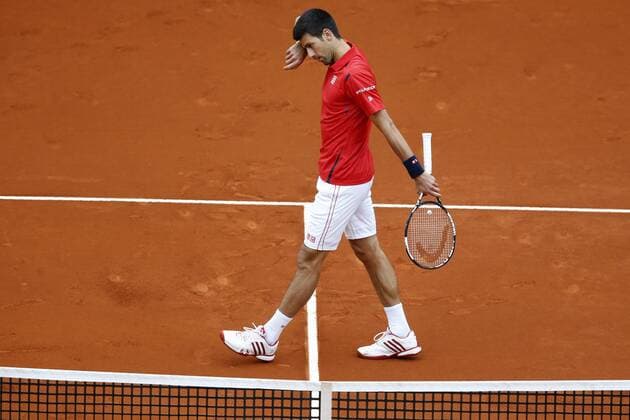 Serbian tennis player Novak Djokovic in action against Scottish Andy Murray during their Mutua Madrid Open male final match played at the Caja Magica tennis complex in Madrid, Spain, on 08 May 2016. Novak Djokovic vs Andy Murray !ACHTUNG: NUR REDAKTIONELLE NUTZUNG!  20160508-635983319513015894