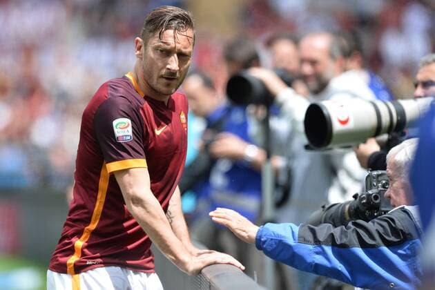Fußball, Letztes Heimspiel von AS Roms Francesco Totti Francesco Totti Roma. Roma 8-05-2016 Stadio Olimpico Serie A, AS Roma vs. Chievo Verona AntoxBaldassarre