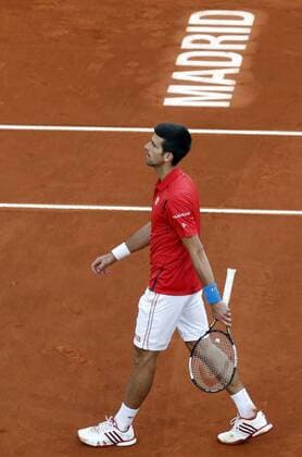 Serbian tennis player Novak Djokovic after his victory 6-2, 3-6 and 6-3 against Scottish Andy Murray during their Mutua Madrid Open male final match played at the Caja Magica tennis complex in Madrid, Spain, on 08 May 2016. Novak Djokovic vs Andy Murray !ACHTUNG: NUR REDAKTIONELLE NUTZUNG!  20160508-635983397767444025