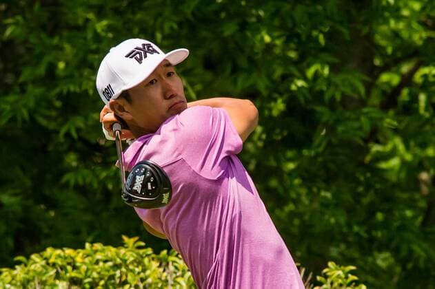 Golf, Wells Fargo Pro-Am James Hahn watches his tee shot on the 5th hole during the Wells Fargo Championship on Sunday, May 8, 2016 at Quail Hallow Country Club in Charlotte, NC. David Grooms CSM PGA Golf Herren 2016: Wells Fargo Championship MAR 8 - ZUMAc04_