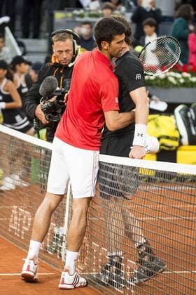 Serbian Novak Djokovic and Scotch Andy Murray during TPA Finals Mutua Madrid Open Tennis 2016 in Madrid, May 08, 2016.  (20160508129)