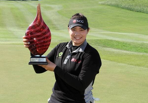 May 8, 2016: Ariya Jutanugarn of Bangkok, Thailand is presented the winners trophy following the Yokohama Tire LPGA Golf Damen Classic at the RTJ Capitol Hill Golf Course in Prattville, AL. (Photo by Scott Donaldson Icon Sportswire) GOLF: MAY 08 LPGA - Yokohama Tire LPGA Classic - Final Round Icon16580234 EDITORIAL USE ONLY