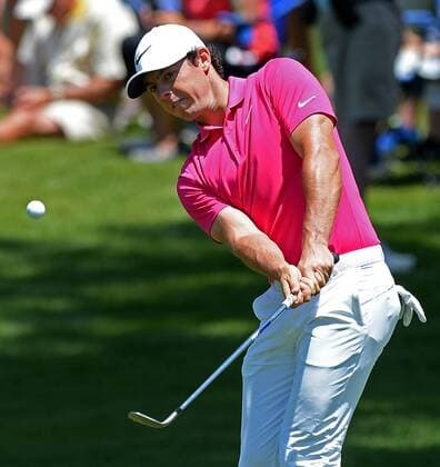 May 8, 2016 - Charlotte, NC, USA - Rory McIlroy chips onto the eighth green during the Wells Fargo Championship on Sunday, May 8, 2016, at Quail Hollow Club in Charlotte, N.C. Wells Fargo Championship - ZUMAm67_