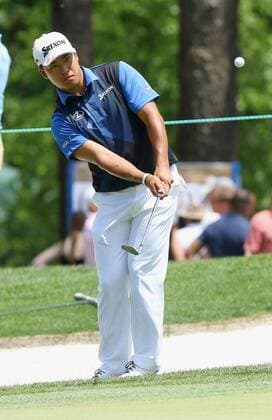 Japan s Matsuyama finishes 11th at Wells Fargo Championship Hideki Matsuyama of Japan hits a shot from the rough on the 10th hole in the final round of the Wells Fargo Championship at Quail Hollow Club in Charlotte, North Carolina, on May 8, 2016. Matsuyama finished tied for 11th place. 