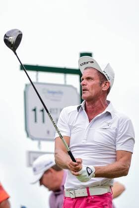 May 08, 2016: Jesper Parnevik watches his tee shot on 11 during final round of the 2016 Champions Tour Insperity Invitational, The Woodlands Country Club, The Woodlands, Texas. (Photo by Ken Murray Icon Sportswire) GOLF: MAY 08 Champions Tour - Insperity Invitational - Final Round Icon201605082016015 EDITORIAL USE ONLY