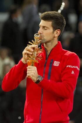 Novak Djokovic beim Final-Match Novak Djokovic vs Andy Murray beim Mutua Madrid Open 2016 Tennisturnier im Sportkomplex Caja Magica. Madrid, 07.05.2016  Foto:xDyDxFotografosx xFuturexImage