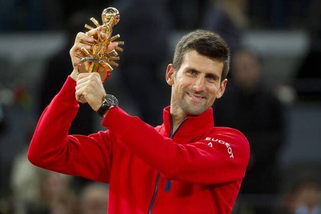 Novak Djokovic beim Final-Match Novak Djokovic vs Andy Murray beim Mutua Madrid Open 2016 Tennisturnier im Sportkomplex Caja Magica. Madrid, 07.05.2016  Foto:xDyDxFotografosx xFuturexImage