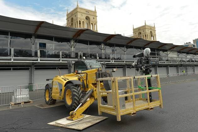 May 8, 2016 - Baku, Azerbaijan - Formula One pit lane and garages are under construction in the center of Baku..The 2016 season sees Azerbaijan become the latest addition to the Formula One calendar, with capital city Baku playing host to what claims to be the fastest street circuit of the season..Baku, Azerbaijan, on Sunday, 8 May 2016. Baku prepares for the F1 in June  - ZUMAn230