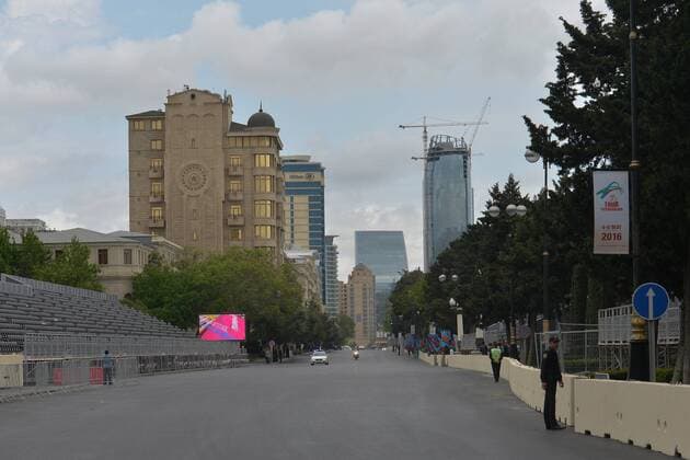 May 8, 2016 - Baku, Azerbaijan - The preparation for the Formula One competition in Baku are underway as more and more constructions are getting built in the center of the townl..The 2016 season sees Azerbaijan become the latest addition to the Formula One calendar, with capital city Baku playing host to what claims to be the fastest street circuit of the season..Baku, Azerbaijan, on Sunday, 8 May 2016. Baku prepares for the F1 in June  - ZUMAn230