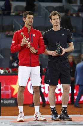 Tennis. Madrid Open 2016. Match of final between Novak Djokovic (SRB) vs Andy Murray (GBR), May 8, 2016. Photo by J. Luis Cuesta 261 Cordon Press. Novak Djokovic wins the tournament.  xJ.xLuisxCuestax xx