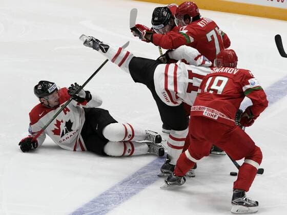 Russian Federation. St. Petersburg. World Championship WM Weltmeisterschaft in Ice hockey Eishockey Belarus - Canada. IIHF Ice Hockey World Cup 2016 Russia - Belarus vs Canada. KulebyakinxxAlexander 