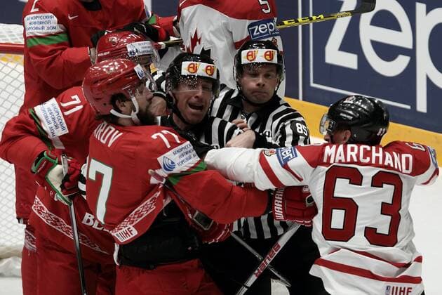 Russian Federation. St. Petersburg. World Championship WM Weltmeisterschaft in Ice hockey Eishockey Belarus - Canada. IIHF Ice Hockey World Cup 2016 Russia - Belarus vs Canada. KulebyakinxxAlexander 