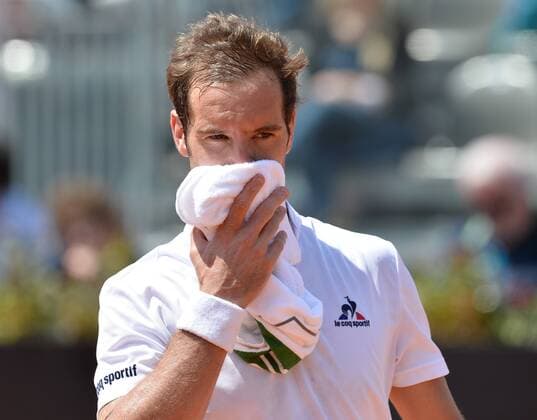 May 9, 2016 - Rome, Italy - Richard Gasquet of France in action during his match against Julien Benneteau of France - Internazionali BNL d Italia 2016 on May 09, 2016 in Rome, Italy. Internazionali BNL d Italia 2016 - Day 1  - ZUMAn230