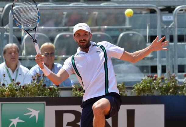 May 9, 2016 - Rome, Italy - Julien Benneteau of France in action during his match against Richard Gasquet of France - Internazionali BNL d Italia 2016 on May 09, 2016 in Rome, Italy. Internazionali BNL d Italia 2016 - Day 1  - ZUMAn230