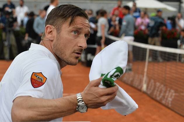 Francesco Totti spielt Charity Match beim Tennisturnier in Rom Francesco Totti Roma 9-05-2016 Foro Italico Internazionali BNL d Italia, Charity Football Match Roma Cares. Foto AntoniettaxBaldassarre Insidefoto AntoxBaldassarre