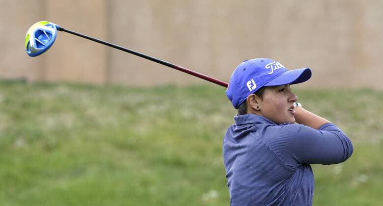 May 9, 2016 - U.S. - SPORTS -- Clovis Raquel Anaya tee s off on the 8th hole during the 2016 Furr s Buffet 6A State Championship at the Canyon Club at Four Hills on Monday, May 9, 2016. Sports News - May 9, 2016 - ZUMAab1_