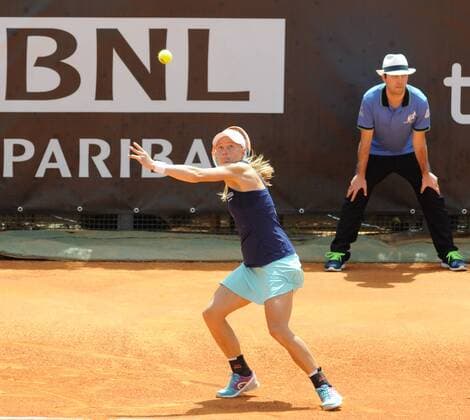 10.05.2016. Rome, Italy. BNL d Italia Tennis Tournament, Johanna Konta versus Johanna Larsson. Johanna Larsson (swe). Konta reached the Italian Open second round with a 6-1 6-2 win over Sweden s Larsson. xactivax  ActionPlus11735387
